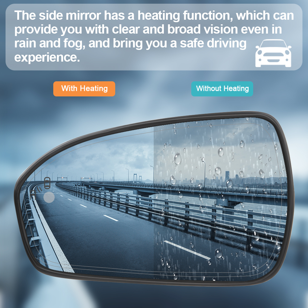 Side Door Heated Mirror Glass Replacement with Blind Spot Detection BLIS for Ford Fusion 2013 2014 2015 2016 2017 2018 2019 2020 2021 DS7Z17K707H DS7Z17K707C