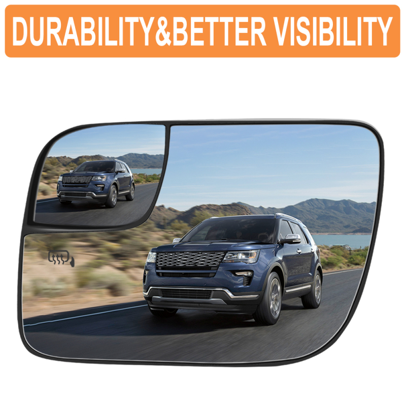 Side Heated Mirror Glass Replacement for 2011-2019 Ford Explorer Blind Spot Mirror Glass BB5Z-17K707-A/BB5Z-17K707-B