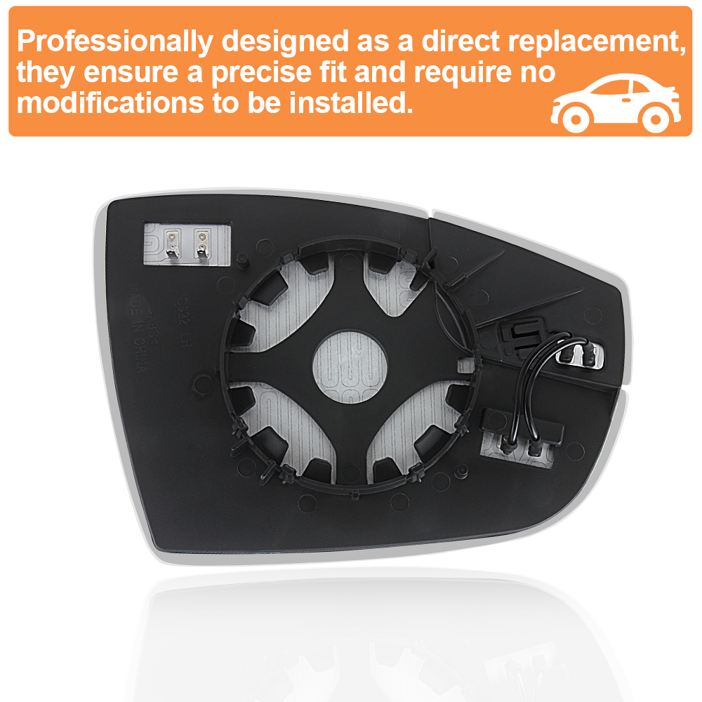 Side Heated Mirror Glass Replacement for Ford Focus 2012-2018 CM5Z-17K707-H CM5Z-17K707-G