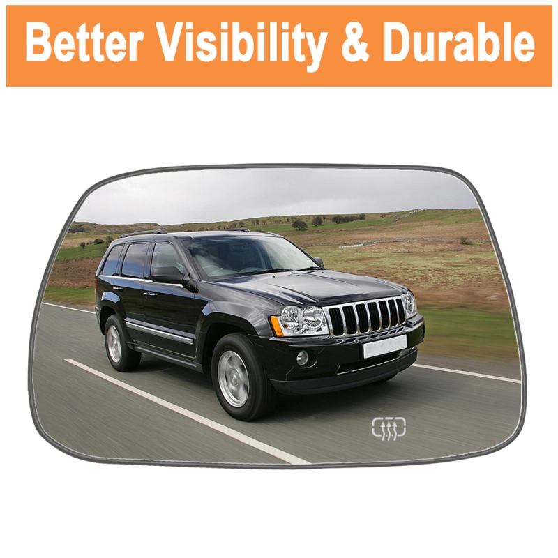 Side Heated Mirror Glass Replacement for Jeep Grand Cherokee 2005-2010 Side Mirror Glass with Rear Holder 5142875AA 5142874AA