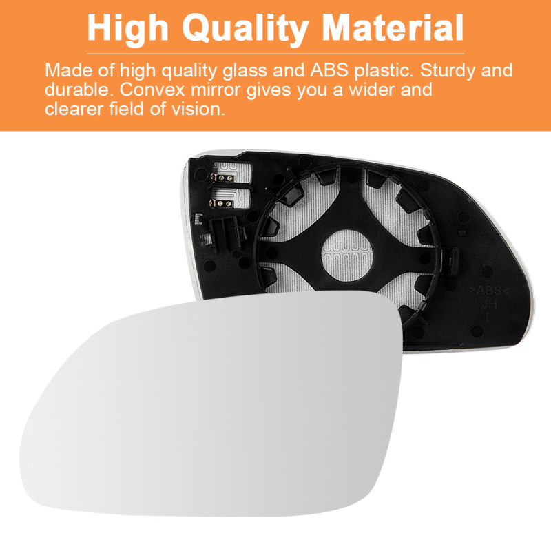 Wing Mirror Glass Heated Left Convex for Volkswagen Polo VW Polo 9N 9N3 2005-2009 Skoda Oktavia 1Z3 1Z5 2004-2008 Side Mirror Replacement 6QD857521 6QD857522