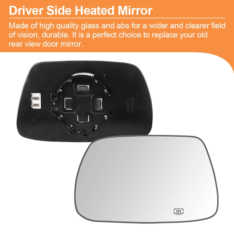 Side Heated Mirror Glass Replacement for Jeep Grand Cherokee 2005-2010 Side Mirror Glass with Rear Holder 5142875AA 5142874AA