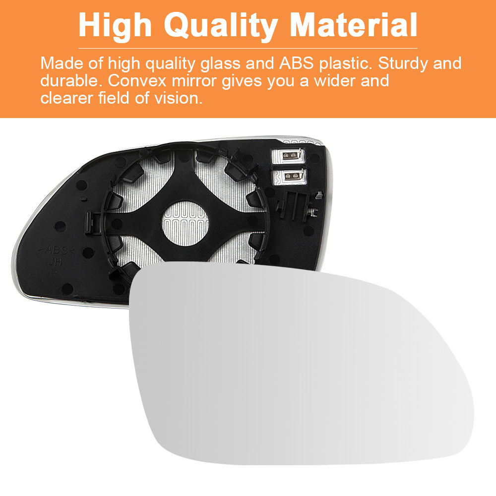 Wing Mirror Glass Heated Left Convex for Volkswagen Polo VW Polo 9N 9N3 2005-2009 Skoda Oktavia 1Z3 1Z5 2004-2008 Side Mirror Replacement 6QD857521 6QD857522