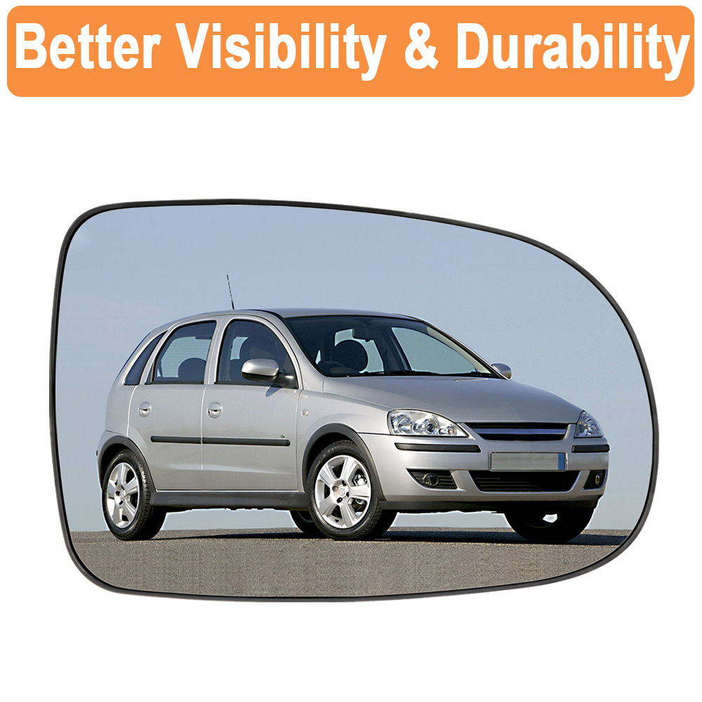 Side Mirror Glass Heated with Base Plate for Opel Corsa C 2000-2006 1426527 1426526 Exterior Mirror Glass Replacement