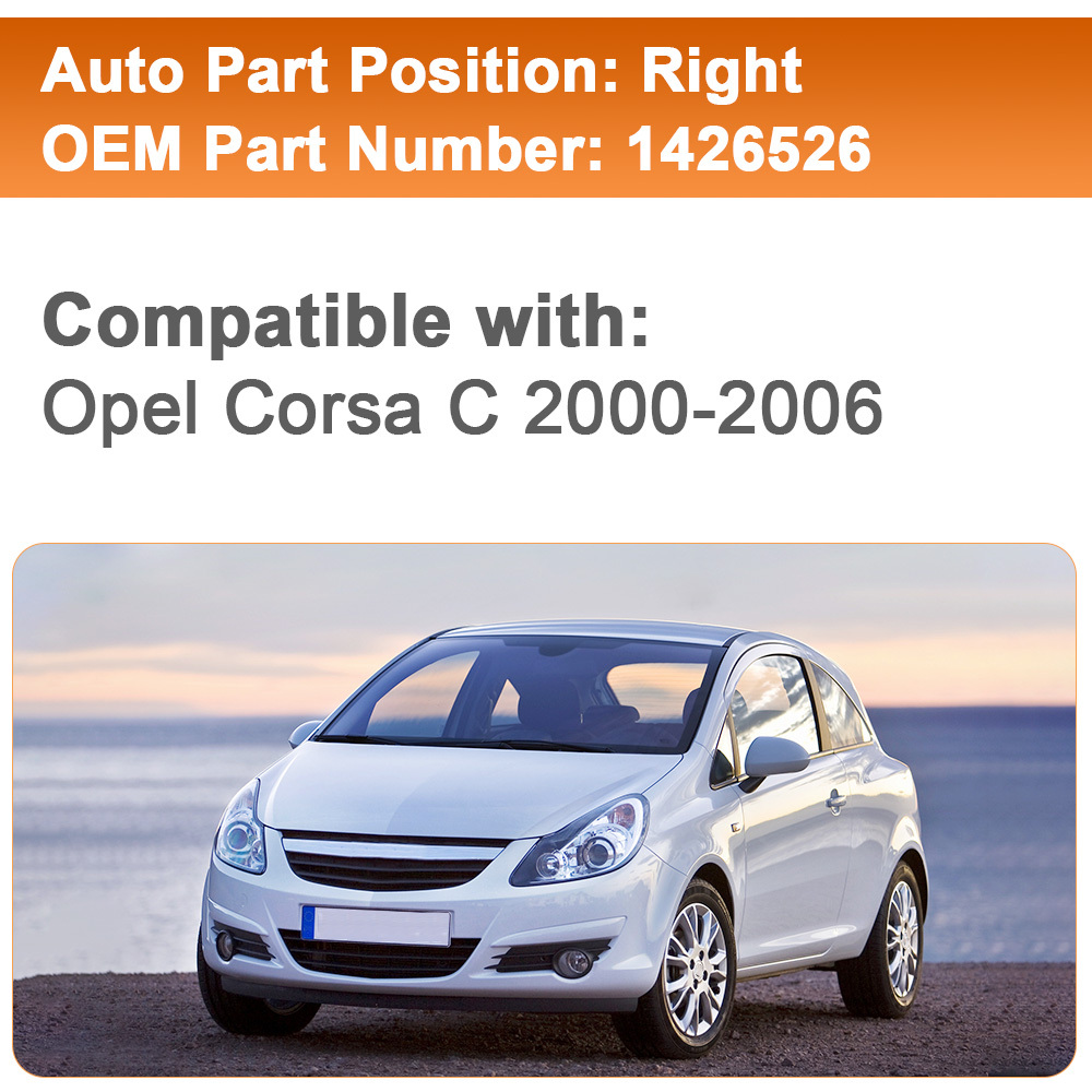 Side Mirror Glass Heated with Base Plate for Opel Corsa C 2000-2006 1426527 1426526 Exterior Mirror Glass Replacement