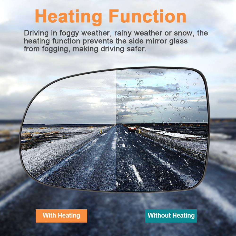 Side Mirror Glass Heated with Base Plate for Opel Corsa C 2000-2006 1426527 1426526 Exterior Mirror Glass Replacement