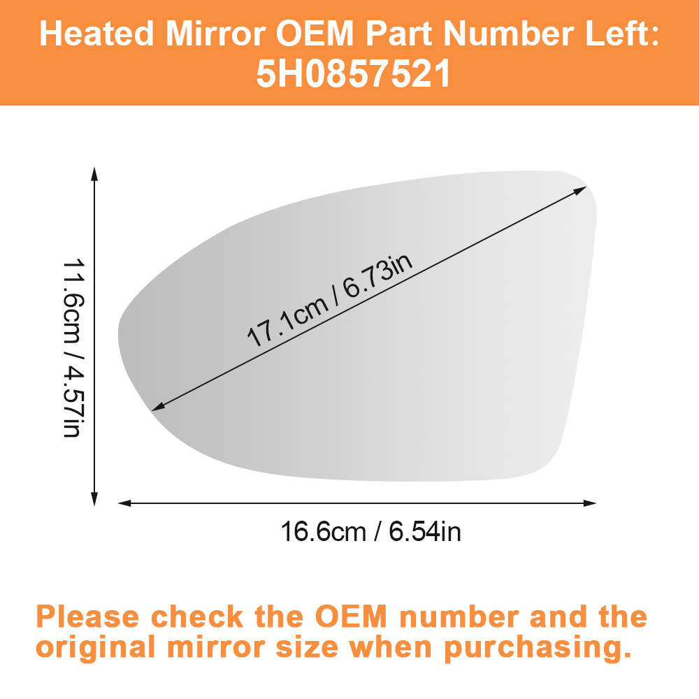 Side Heated Mirror Glass Replacement for Volkswagen Golf 8 VW Golf MK8 2020 2021 2022 2023 5H0857521 5H0857522