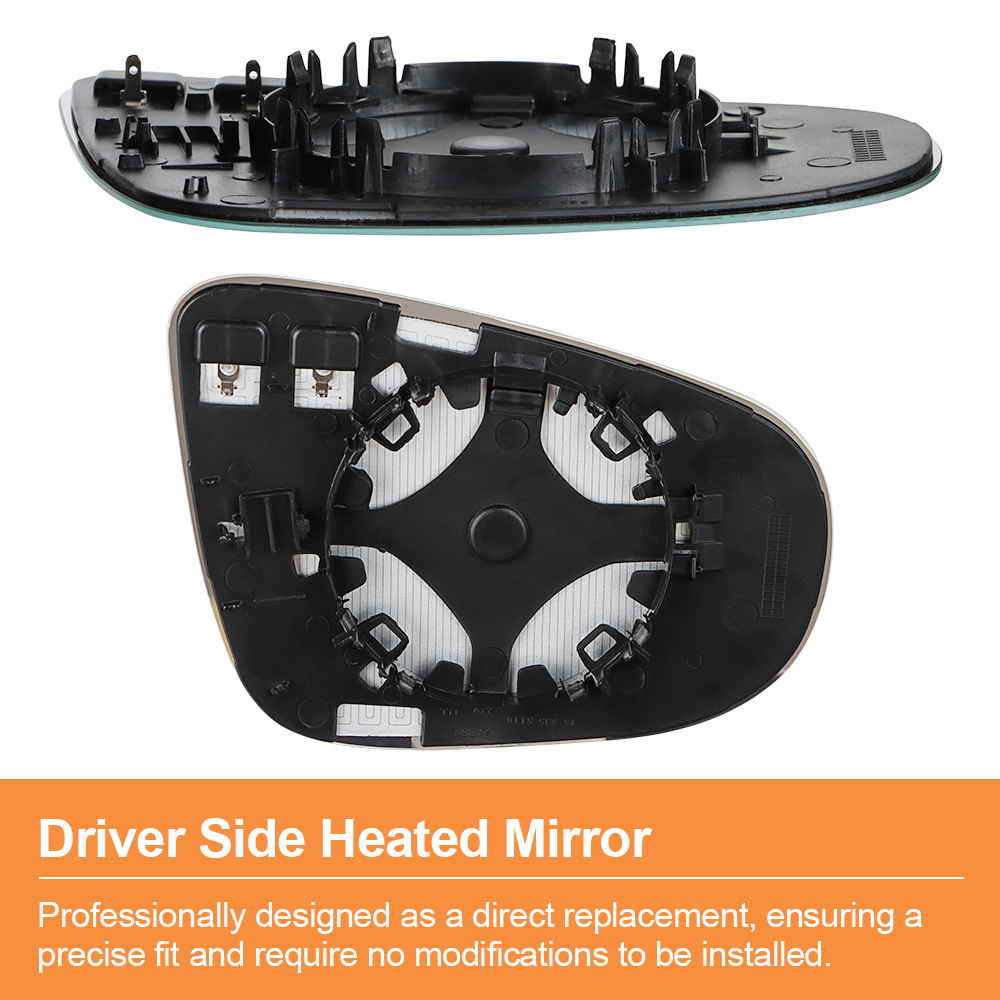 Side Heated Mirror Glass Replacement for 2010 2011 2012 2013 2014 Volkswagen VW MK6 VW Golf GTI 5KD-857-521 5KD-857-522