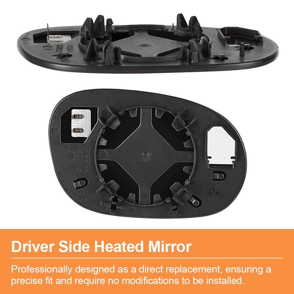 Side Heated Mirror Glass Replacement for 2008 2009 2010 2011 2012 2013 2014 2015 Dodge Challenger 68048447AA 68048446AA