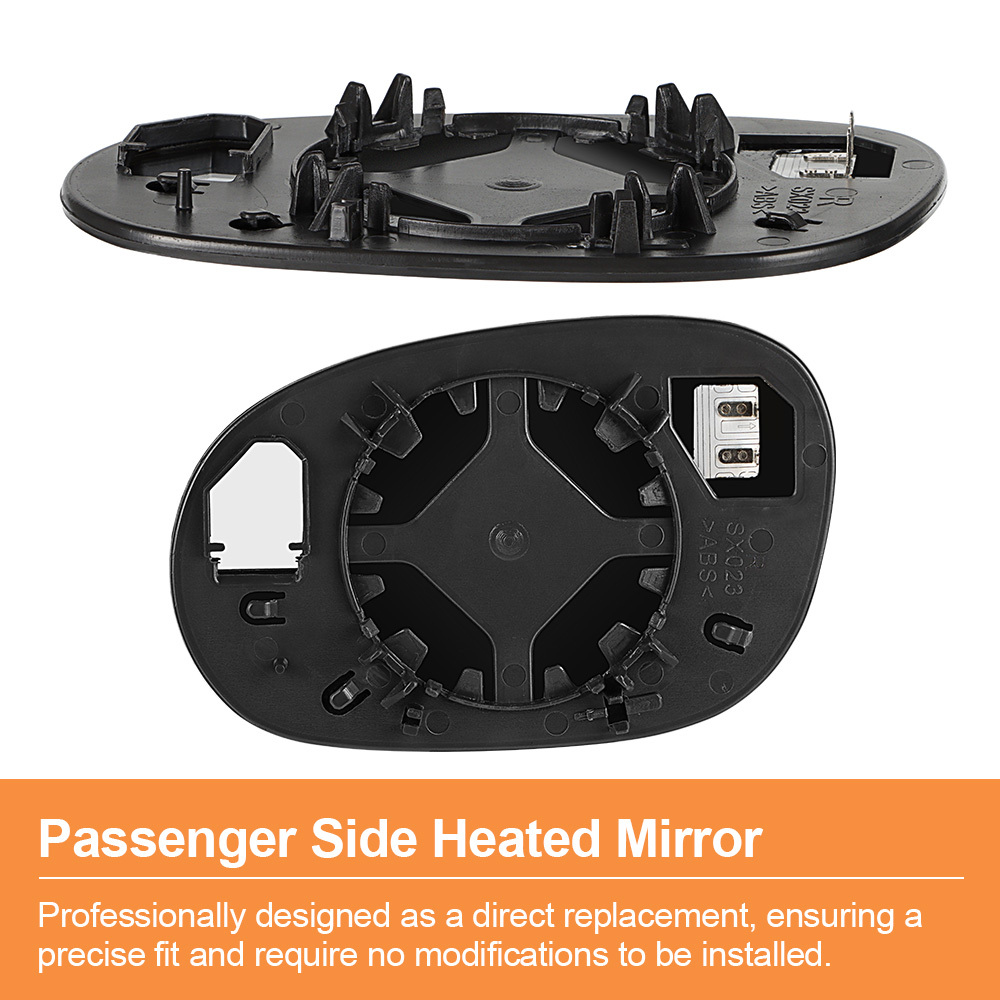 Side Heated Mirror Glass Replacement for 2008 2009 2010 2011 2012 2013 2014 2015 Dodge Challenger 68048447AA 68048446AA
