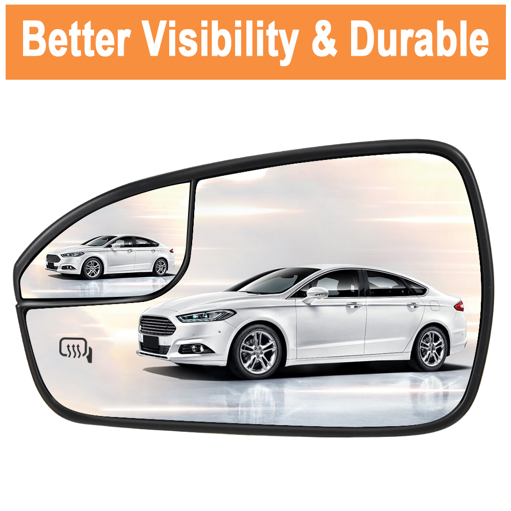 Side Heated Mirror Glass Replacement with Blind Spot mirror for Ford Fusion 2013 2014 2015 2016 2017 2018 2019 2020 DS7Z17K707F DS7Z17K707B