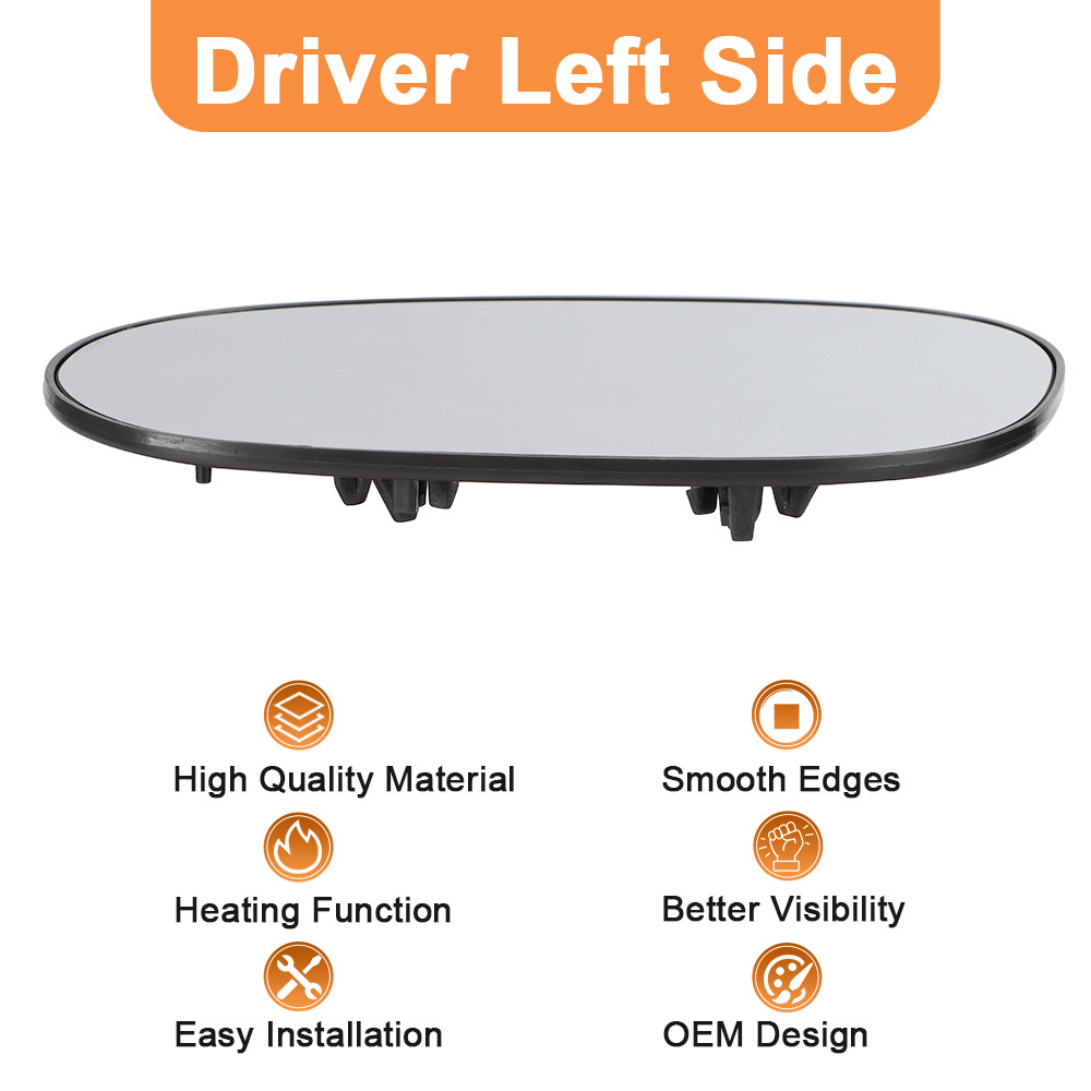 Side Heated Mirror Glass Replacement for 2008 2009 2010 2011 2012 2013 2014 2015 Dodge Challenger 68048447AA 68048446AA