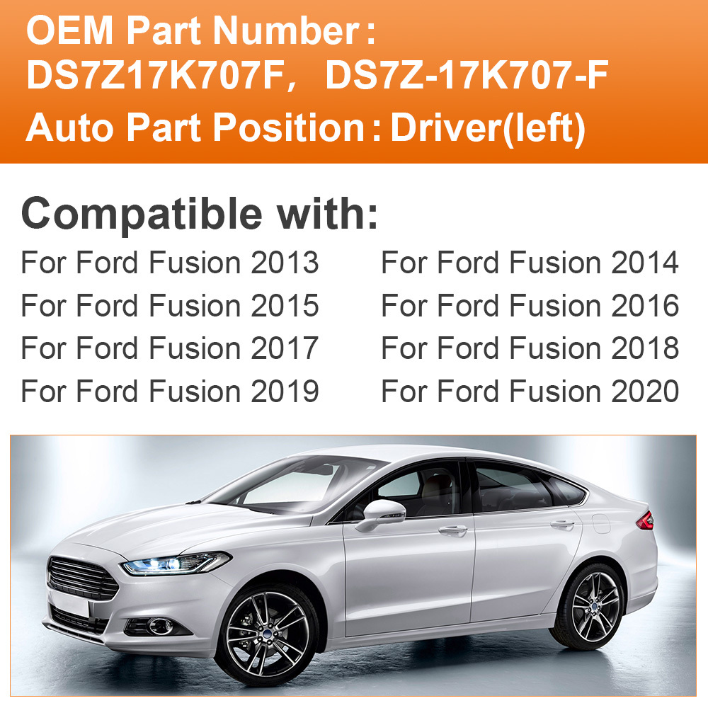 Side Heated Mirror Glass Replacement with Blind Spot mirror for Ford Fusion 2013 2014 2015 2016 2017 2018 2019 2020 DS7Z17K707F DS7Z17K707B