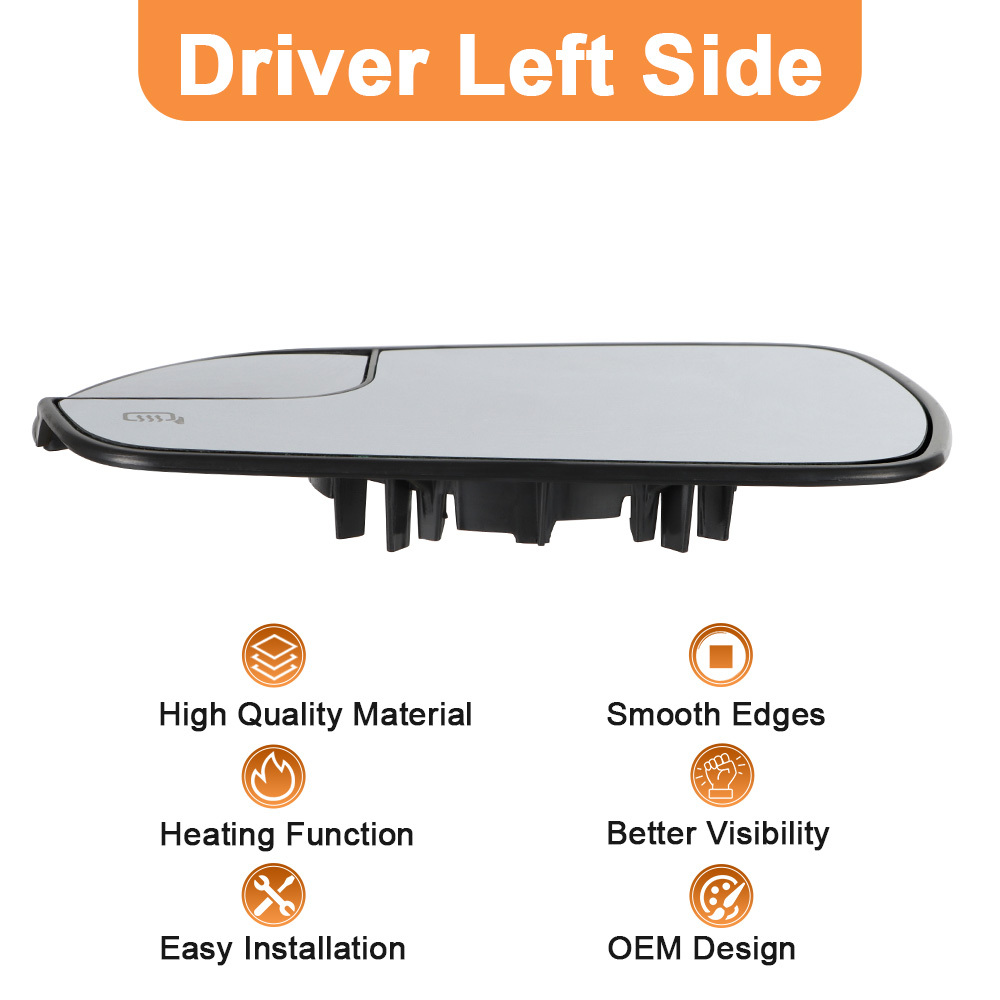 Side Heated Mirror Glass Replacement with Blind Spot mirror for Ford Fusion 2013 2014 2015 2016 2017 2018 2019 2020 DS7Z17K707F DS7Z17K707B
