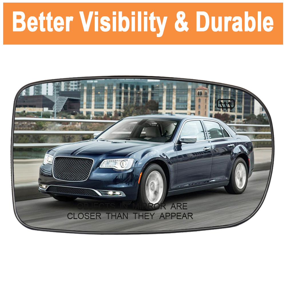 Side Heated Mirror Glass Replacement for Chrysler 200 2011-2014 Chrysler 300 2012-2021 Dodge Charger 2011-2021 Replace 68101147AA 68101146AA