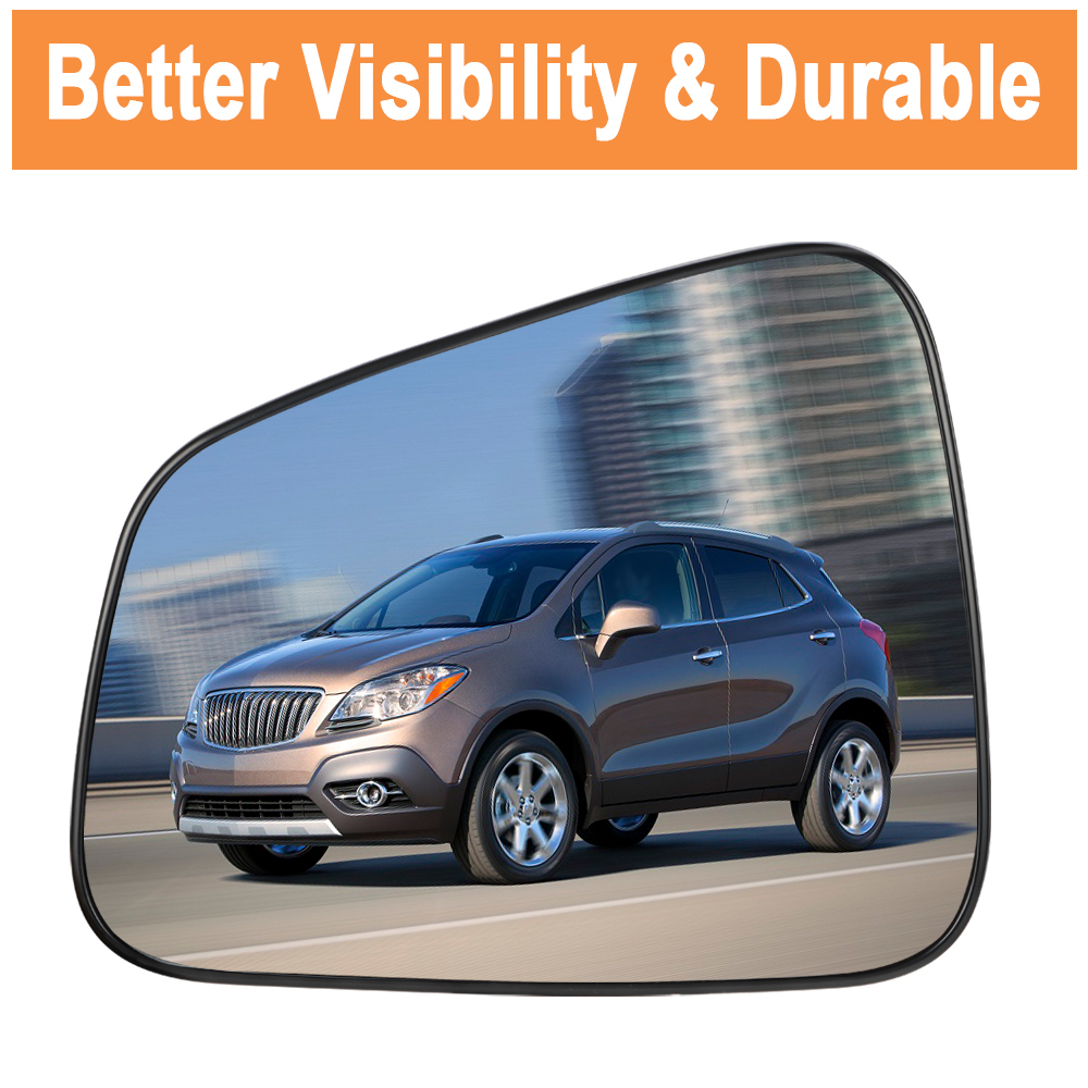 Side Heated Mirror Glass Replacement Compatible with Buick Encore 2013-2016 Chevrolet Trax 2015-2020