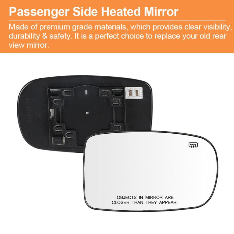 Side Heated Mirror Glass Replacement for Chrysler 200 2011-2014 Chrysler 300 2012-2021 Dodge Charger 2011-2021 Replace 68101147AA 68101146AA