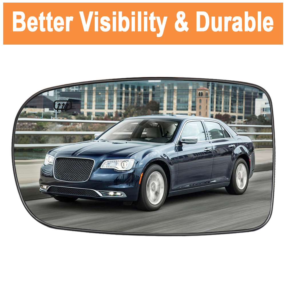Side Heated Mirror Glass Replacement for Chrysler 200 2011-2014 Chrysler 300 2012-2021 Dodge Charger 2011-2021 Replace 68101147AA 68101146AA
