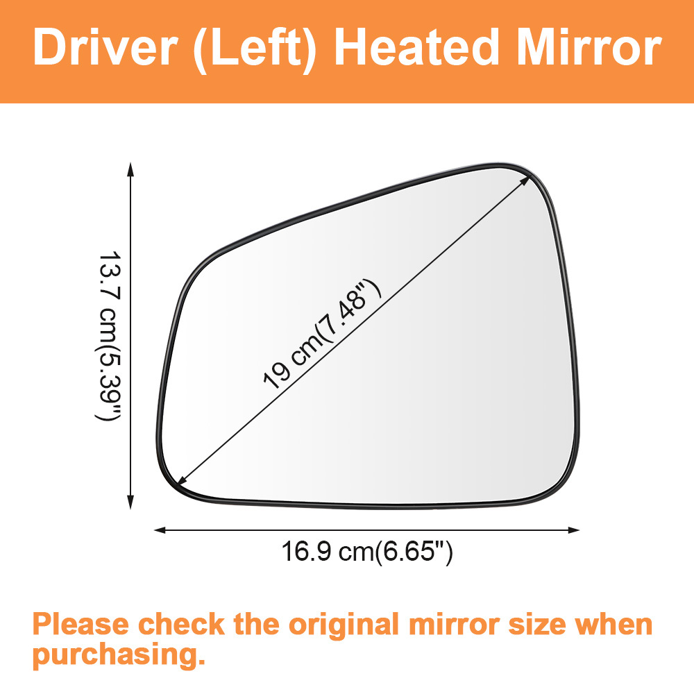Side Heated Mirror Glass Replacement Compatible with Buick Encore 2013-2016 Chevrolet Trax 2015-2020