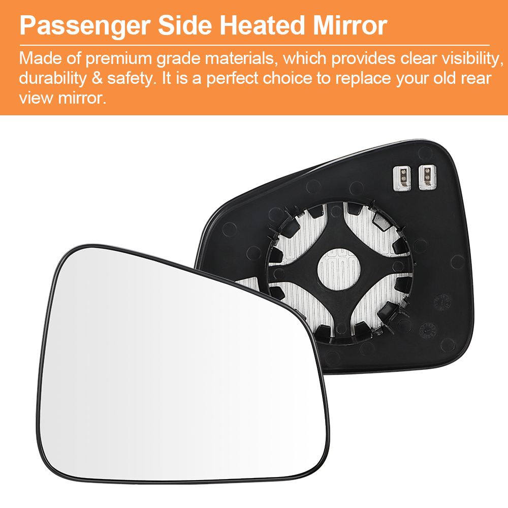 Side Heated Mirror Glass Replacement Compatible with Buick Encore 2013-2016 Chevrolet Trax 2015-2020