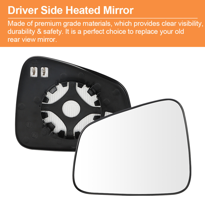 Side Heated Mirror Glass Replacement Compatible with Buick Encore 2013-2016 Chevrolet Trax 2015-2020