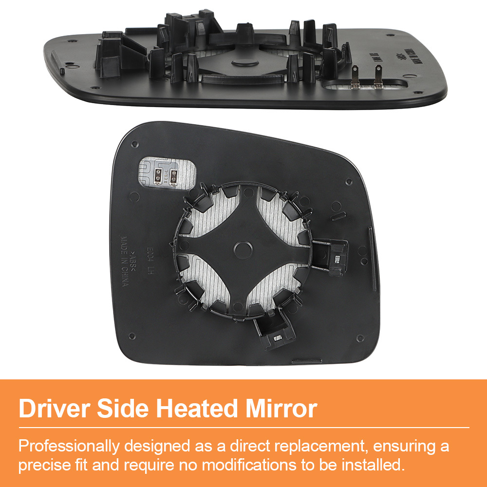 Side Mirror Glass with Heated Replacement for Jeep Grand Cherokee 2011 2012 2013 2014 2015 2016 2017 2018 Side View Flat Mirror Replaces 68092051AB 68082636AB