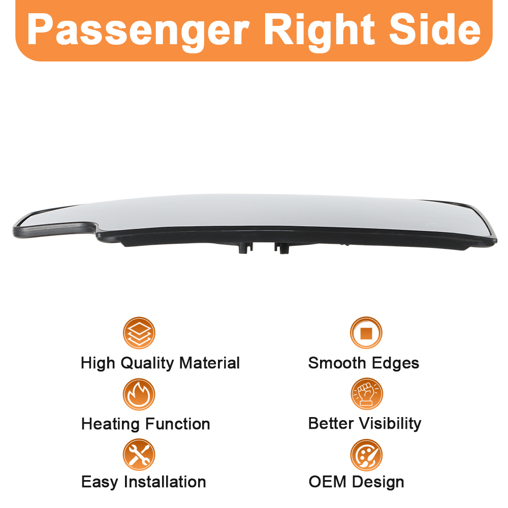 Side Mirror Heated Lower Mirror Glass Replacement for Chevy Silverado 1500 2014-2017 GMC Sierra 1500 Silverado 2500 3500 HD 2015-2017 View Side Mirror Replaces 23444114 23444113