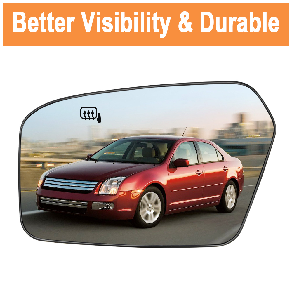 Side Heated Mirror Glass Replacement for Ford Fusion Mercury Milan 2006-2010 Lincoln MKZ 2007-2010 Side View Mirror Glass Replaces 6E5Z17K707B 6E5Z17K707A