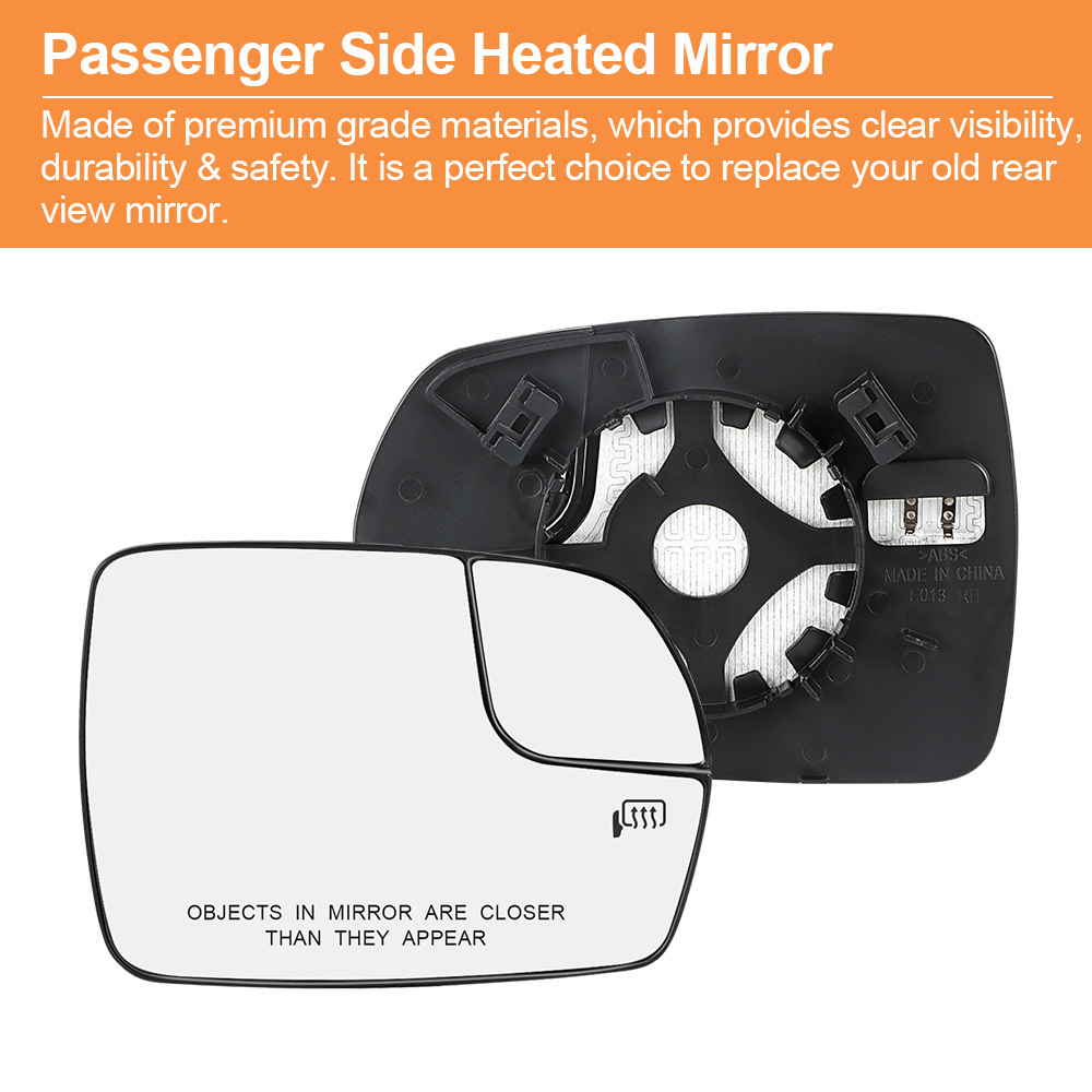 Side Heated Mirror Glass with Backing Plate for Ford Edge 2015 2016 2017 2018 View Side Mirror Exterior Mirror with Blind Spot Mirror Replaces FT4Z17K707H FT4Z17K707A