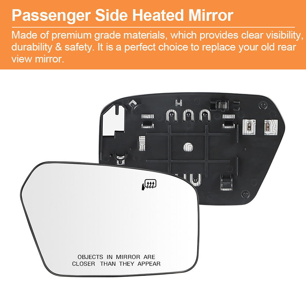 Side Heated Mirror Glass Replacement for Ford Fusion Mercury Milan 2006-2010 Lincoln MKZ 2007-2010 Side View Mirror Glass Replaces 6E5Z17K707B 6E5Z17K707A