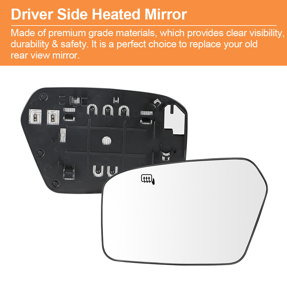 Side Heated Mirror Glass Replacement for Ford Fusion Mercury Milan 2006-2010 Lincoln MKZ 2007-2010 Side View Mirror Glass Replaces 6E5Z17K707B 6E5Z17K707A