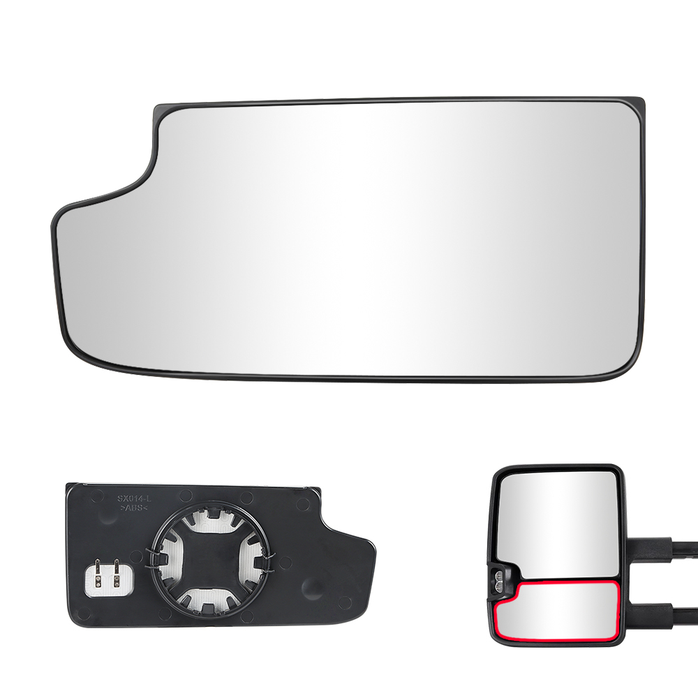 Side Mirror Heated Lower Mirror Glass Replacement for Chevy Silverado 1500 2014-2017 GMC Sierra 1500 Silverado 2500 3500 HD 2015-2017 View Side Mirror Replaces 23444114 23444113
