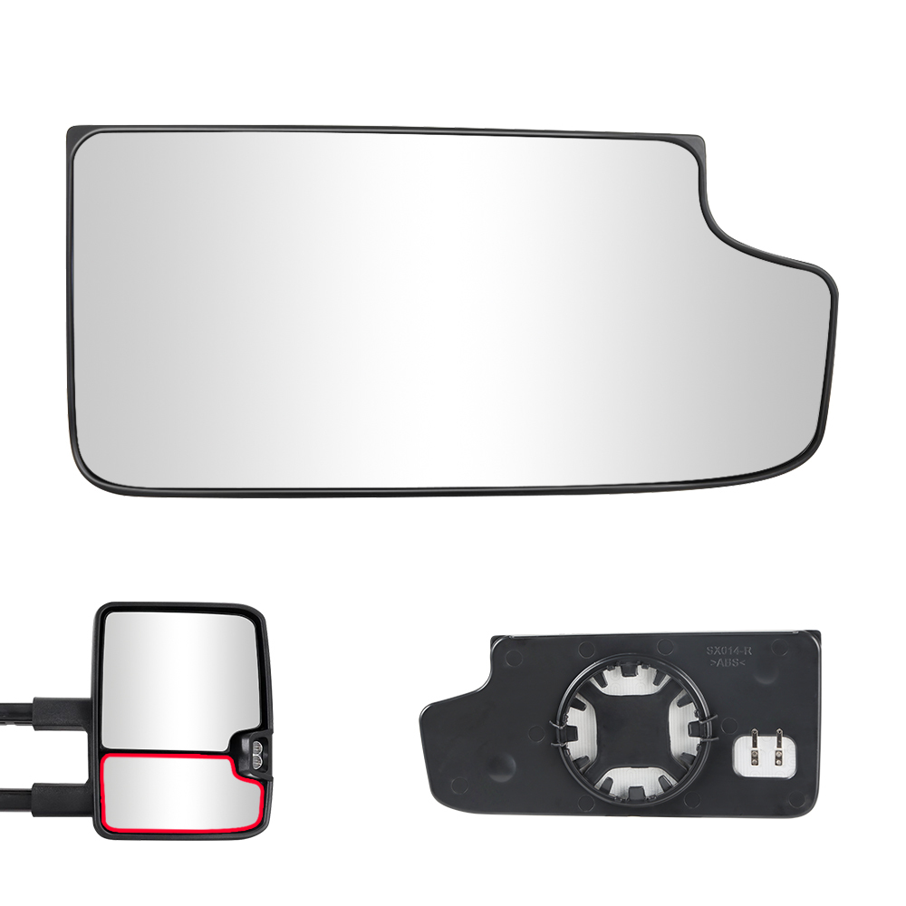 Side Mirror Heated Lower Mirror Glass Replacement for Chevy Silverado 1500 2014-2017 GMC Sierra 1500 Silverado 2500 3500 HD 2015-2017 View Side Mirror Replaces 23444114 23444113