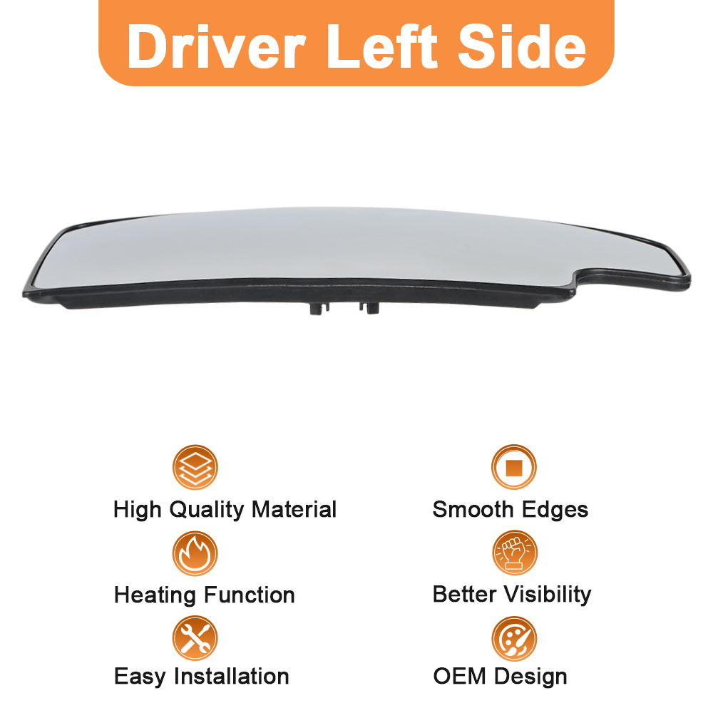 Side Mirror Heated Lower Mirror Glass Replacement for Chevy Silverado 1500 2014-2017 GMC Sierra 1500 Silverado 2500 3500 HD 2015-2017 View Side Mirror Replaces 23444114 23444113