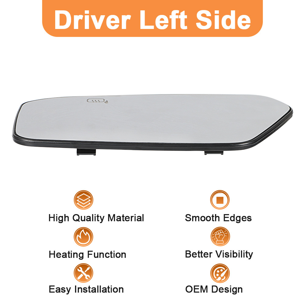 Side Heated Mirror Glass Replacement for Ford Fusion Mercury Milan 2006-2010 Lincoln MKZ 2007-2010 Side View Mirror Glass Replaces 6E5Z17K707B 6E5Z17K707A