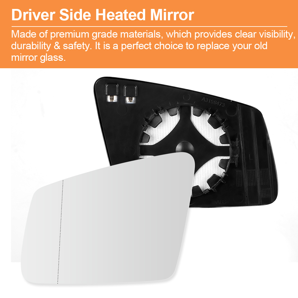 Side Heated Mirror Glass Replacement for Mercedes-Benz A B C E S CLA GLA GLK Class W212 W204 W221