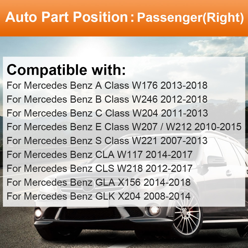 Side Heated Mirror Glass Replacement for Mercedes-Benz A B C E S CLA GLA GLK Class W212 W204 W221