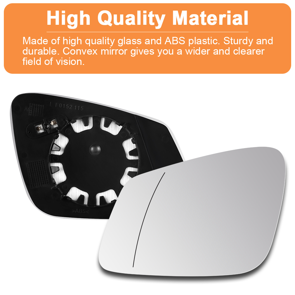 Side Heated Mirror Glass Replacement 2009-2019 for BMW 228i 320i 328i 330i 335i 428i 430i 435i 440i 535i 550i 640i i3 M2 M3 M4 M5 X1 Replace 51167285005 51167285006