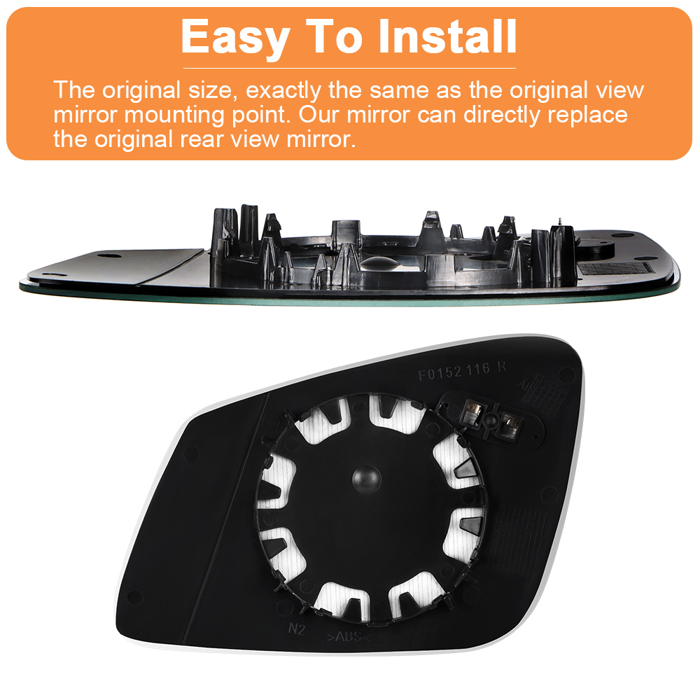 Side Heated Mirror Glass Replacement 2009-2019 for BMW 228i 320i 328i 330i 335i 428i 430i 435i 440i 535i 550i 640i i3 M2 M3 M4 M5 X1 Replace 51167285005 51167285006