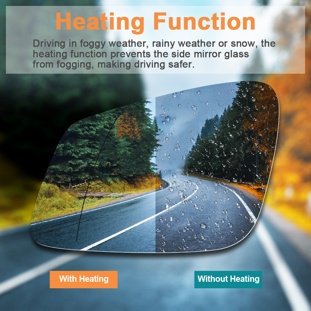 Side Heated Mirror Glass Replacement 2009-2019 for BMW 228i 320i 328i 330i 335i 428i 430i 435i 440i 535i 550i 640i i3 M2 M3 M4 M5 X1 Replace 51167285005 51167285006