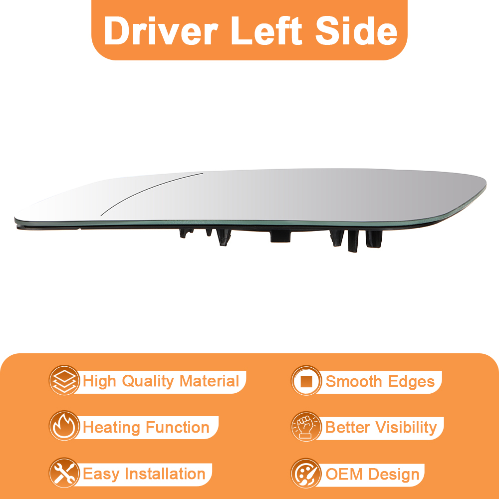 Side Heated Mirror Glass Replacement 2009-2019 for BMW 228i 320i 328i 330i 335i 428i 430i 435i 440i 535i 550i 640i i3 M2 M3 M4 M5 X1 Replace 51167285005 51167285006