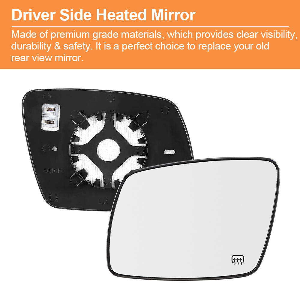 Side Heated Mirror Glass Replacement for Dodge Journey 2009 2010 2011 2012 2013 2014 2015 2016 2017 2018 2019 68045693AA 68045692AA