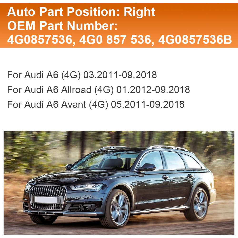 Side Heated Mirror Glass Replacement for Audi A6 2011-2018 4G0857535 4G0857536