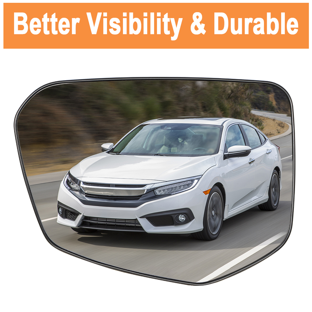 Side Heated Mirror Glass Replacement for Honda Civic 2016-2021 Honda Envix 2018-2022 Honda Crider 2019-2022 76253-TEX-G01 76203-TEX-G01