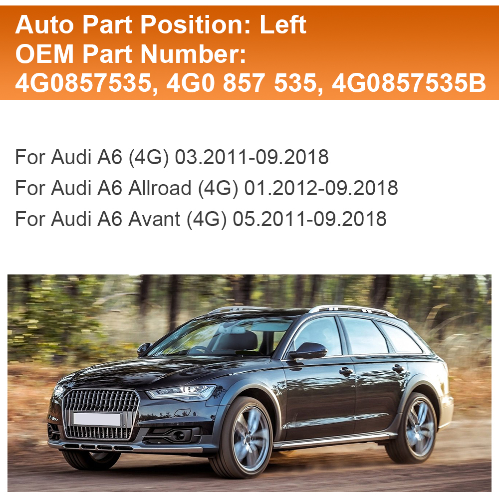 Side Heated Mirror Glass Replacement for Audi A6 2011-2018 4G0857535 4G0857536