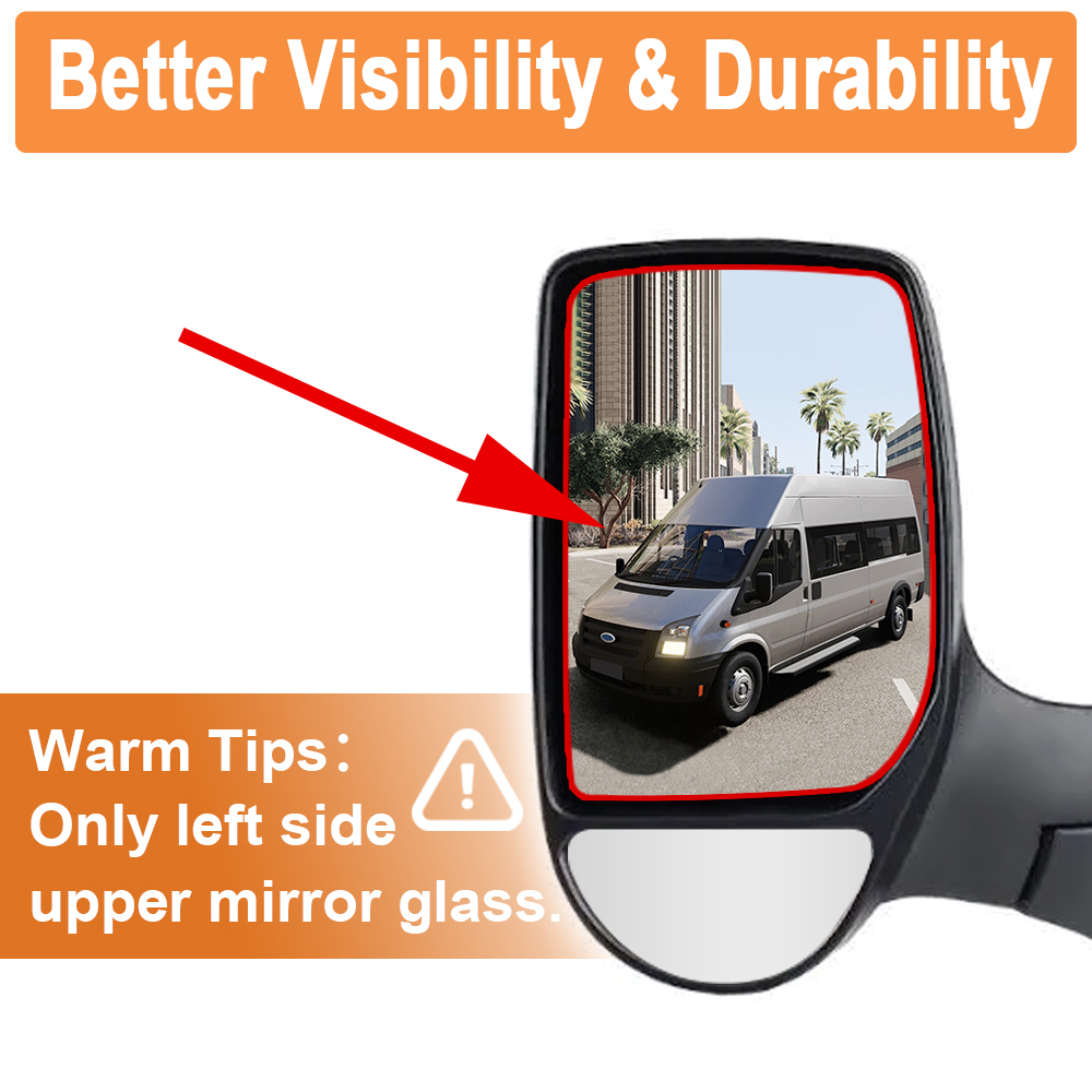 Wing Mirror Upper Glass Non-Heated for Ford Transit MK6 MK7 2000-2013 Side Mirror Replacement