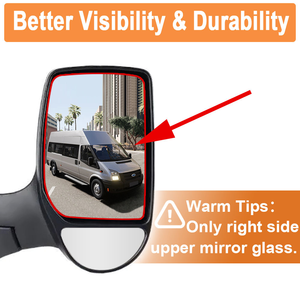 Wing Mirror Upper Glass Non-Heated for Ford Transit MK6 MK7 2000-2013 Side Mirror Replacement