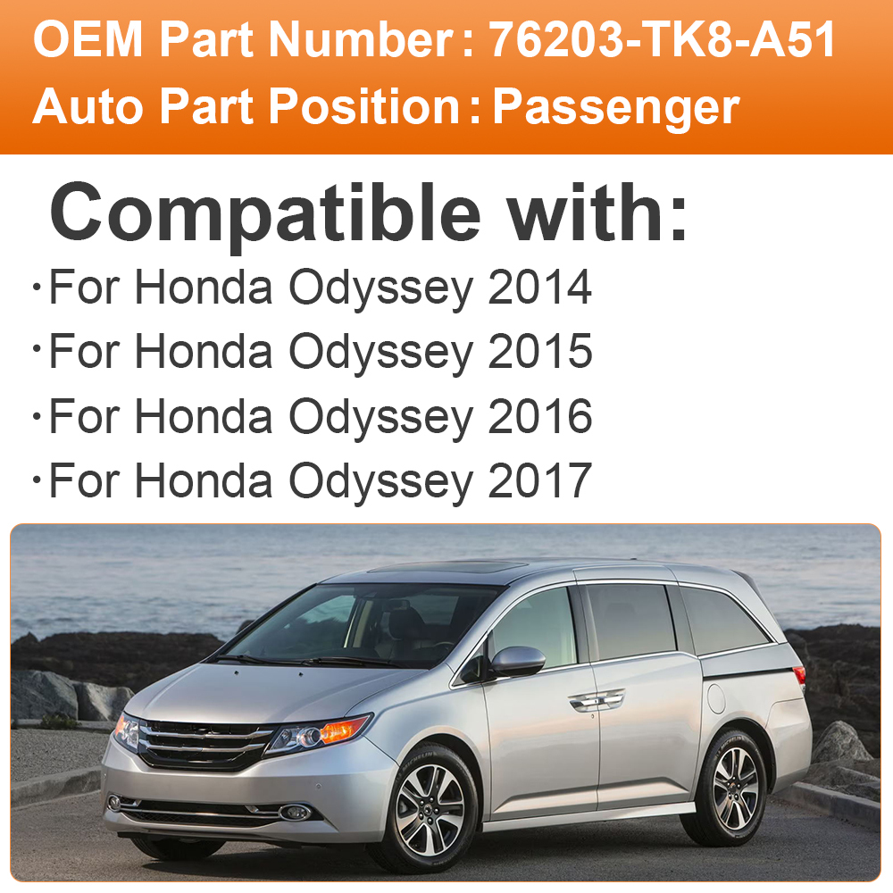 Side Heated Mirror Glass Replacement for Honda Odyssey 2014 2015 2016 2017 View Side Mirror Replace 76253-TK8-A51 76203-TK8-A51
