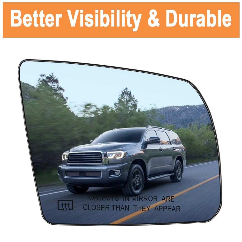 Side Heated Mirror Glass Replacement for Toyota Tundra 2007-2020 Toyota Sequoia 2008-2017 87906-0C020  87903-0C020