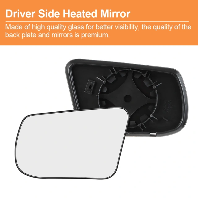 Replacement Driver Side Mirror Glass For 2007-2012 Nissan Sentra - Flat Glass, Adhesive Back
